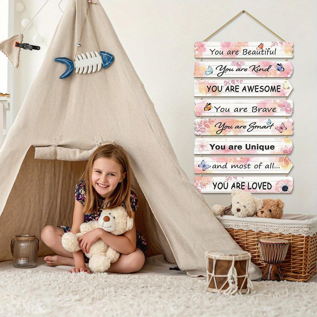 1 шт. Скандинавский стиль милый детская комната деревянный список вдохновляющий позитивный настенное украшение гостиная комната спальня настенное украшение настенный подвесной