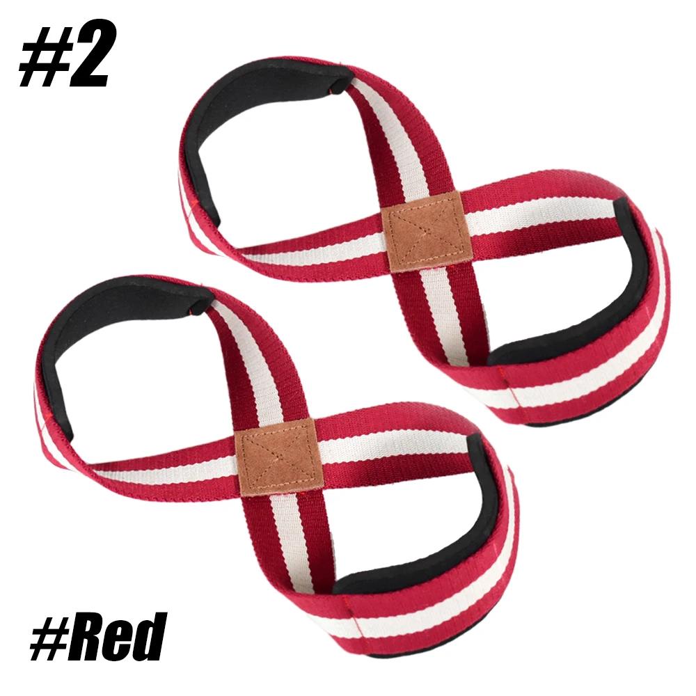 1 пара ремней для поднятия тяжестей в форме восьмерки для тяжелой атлетики, тяжелых тренировок по становой тяге, ремни для запястий, бинты для спортзала, снаряжение