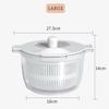 2 in 1 Salad Spinner Salad Dryer Multifunctional Large Capacity Vegetable Dehydrator Drainer Household Food Strainer