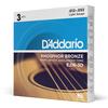 Струны для акустической гитары D'Addario Phosphor Bronze, Light, .012-.053, EJ16-3D, упаковка из 3 комплектов.