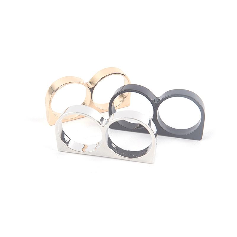 Кольца на два пальца, мужское металлическое твердое кольцо для вечерние, мятежные, индивидуальные украшения