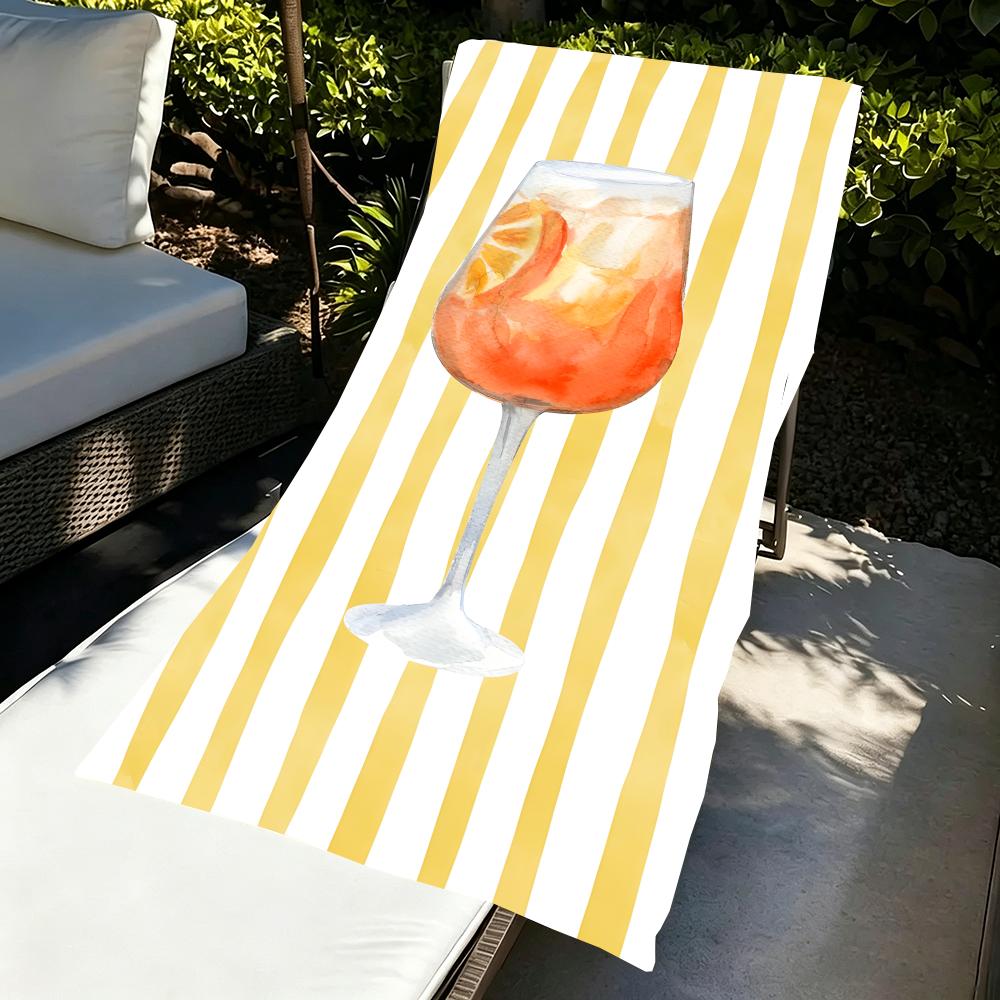 Towel Microfiber beach towel, quick-dry, sand-free, ultra-fine fiber, super soft. A-Aperol Spritzs