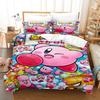 2026Cartoon Pink Star Kirby Allies Duvet Cover Pillowcase Bedding Set Adult Boy Girl Bedroom Decoration Single Double Large Size
