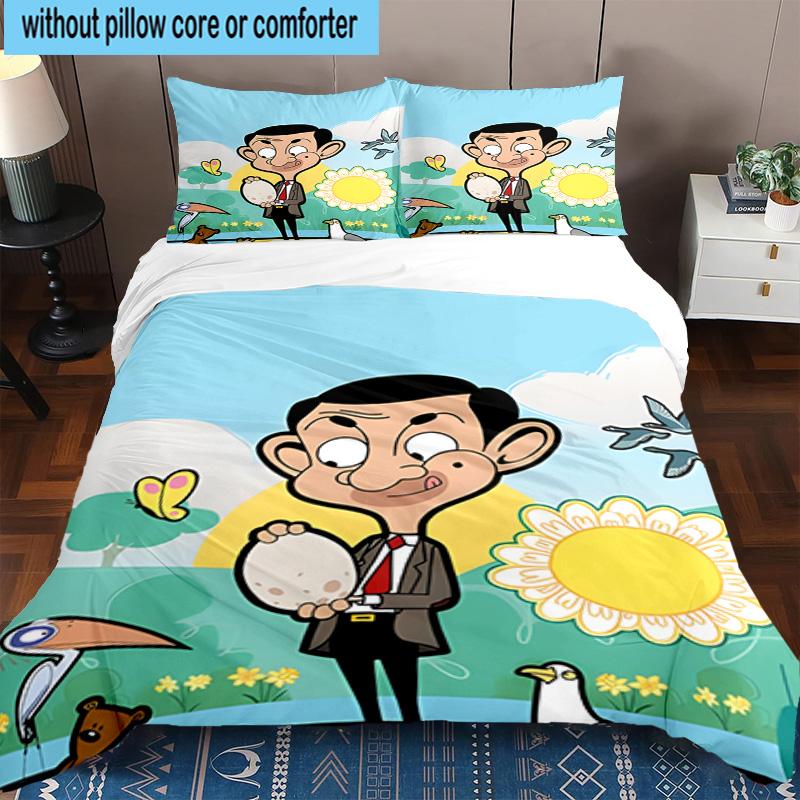 3PCS Mr. Bean's Adventure 3pcs Bedding,Including 3PCS Duvet Cover And 2pcs Pillowcases Perfect for Christmas,Ideal for Bedroom, Dormitory