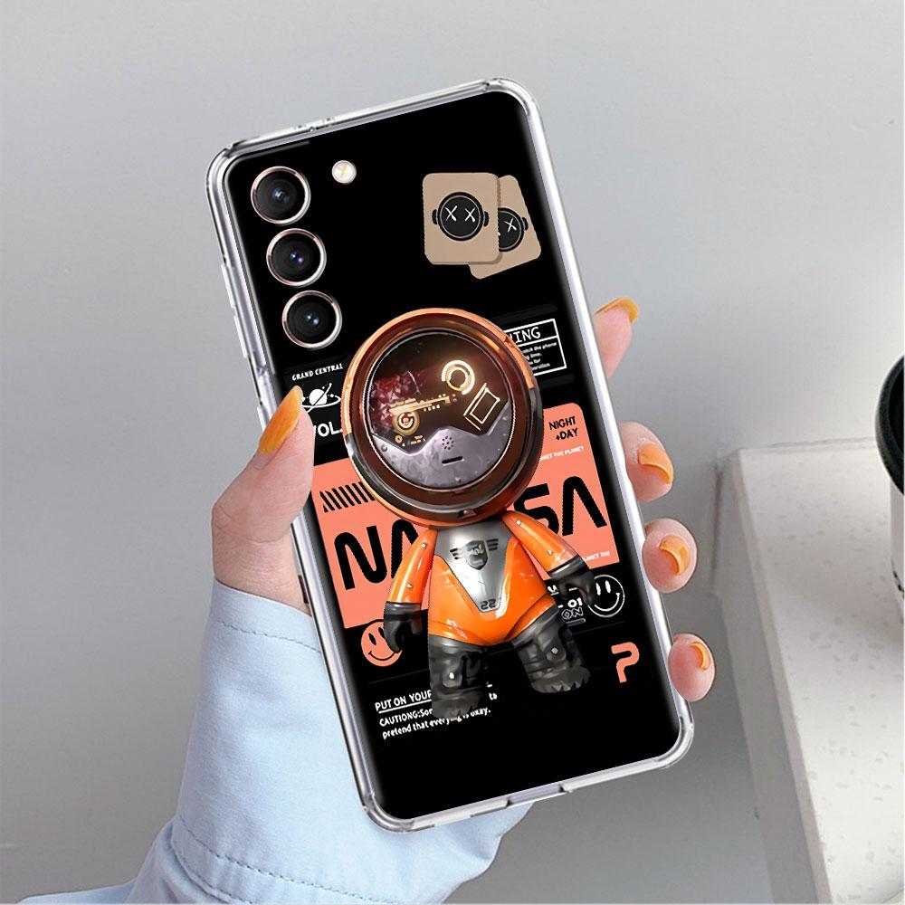 Милый чехол с прозрачным ремешком на руку в виде астронавта для Samsung Galaxy S22 S20 FE S21 S10 S9 Plus Note 20 Ultra 10 Lite