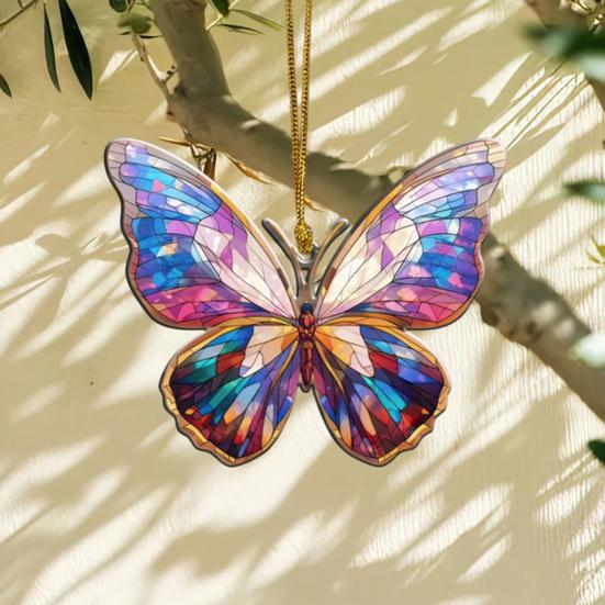 Акриловая красочная бабочка подвесное украшение двухстороннее внутреннее наружное рождественская елка настенное окно