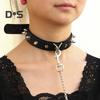 2 шт./компл. ожерелье с заклепками и поводком, регулируемая длина, декоративный воротник, веревка, набор для пары, сексуальное ожерелье, эротические товары для взрослых