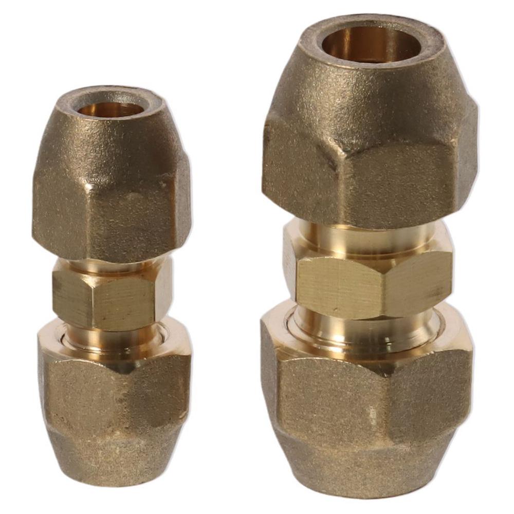 2 шт. Серебристый 3/8 дюйма и 1/4 дюйма Медный стыковой соединитель для труб 3/8 дюйма Удлиненный средний раструбный соединитель Рабочий