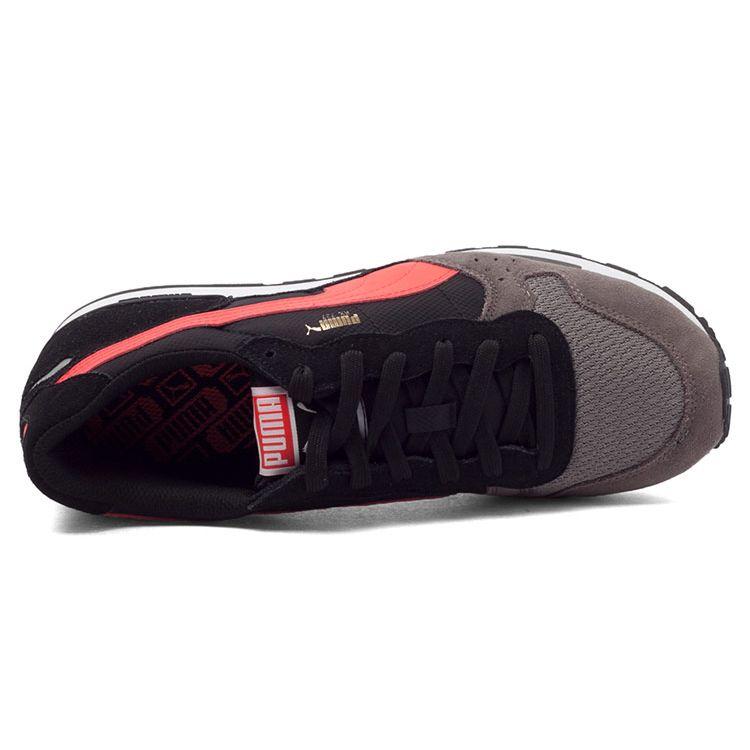 Puma Цветной блок Шнуровка Плоские Синтетическая кожа Амортизирующие Дышащие Низкий верх Марафонские беговые кроссовки Унисекс кроссовки Черный Серый 361347-01