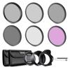 NEEWER 49mm ND Filter Set with Lens Cap UV/CPL/FLD/ND2/ND4/ND8 Hood/Lens