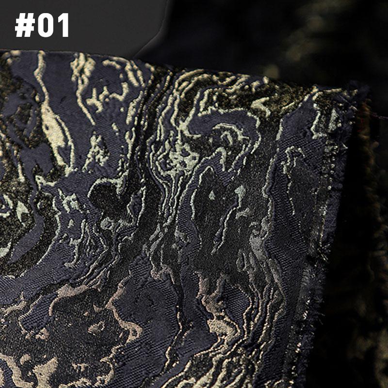 50*145см Волна Лава Плетение Жаккардовая Ткань Блестящая Глянцевая Тяжелая Вышивка Текстура Дизайнерская Ткань Для Шитья Пальто Куртки Брюк