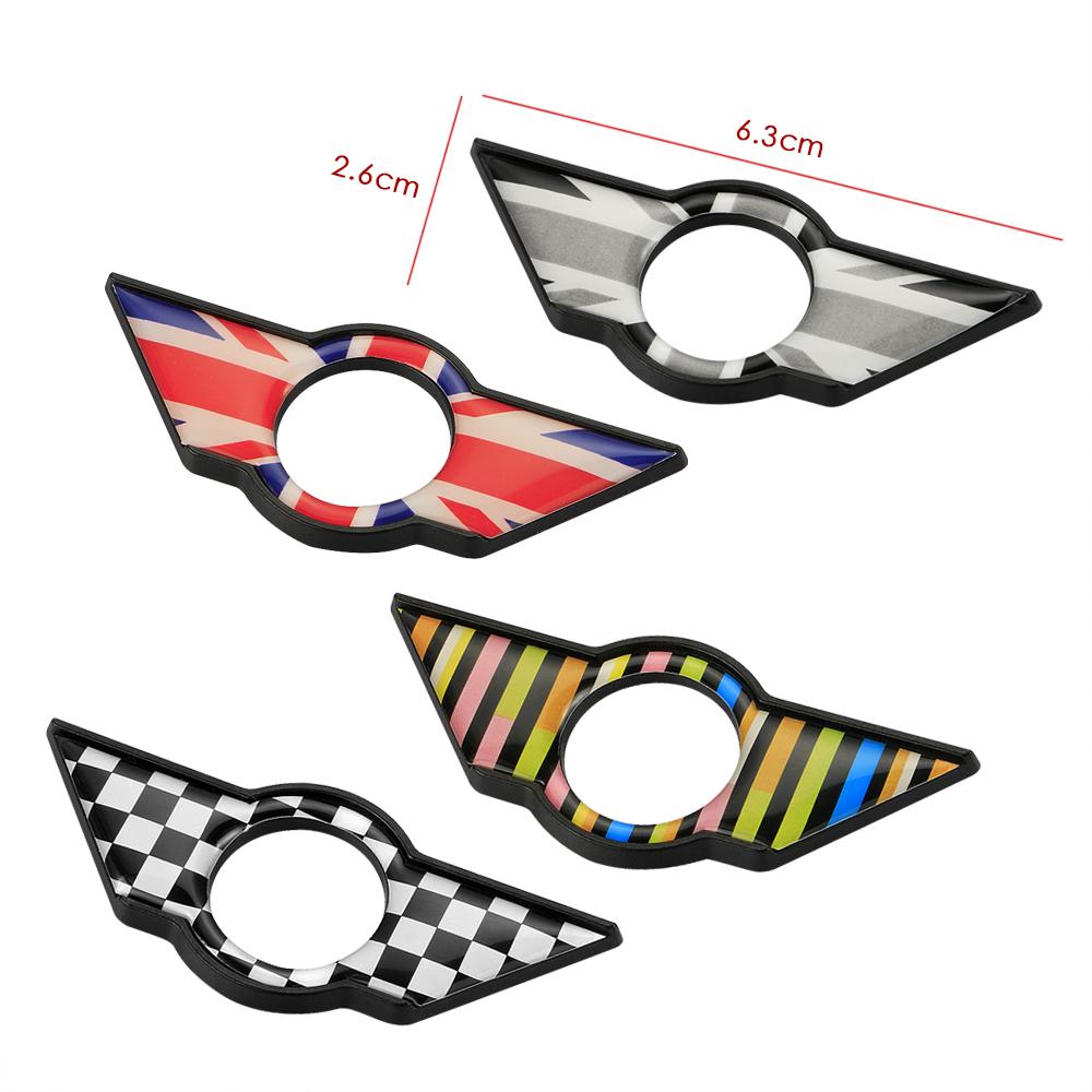Car Interior Door Pin Lock Wing Emblem Badge Sticker For Mini Cooper Clubman S R50 R53 R55 R56 F54 F55 F56 F60 Countryman