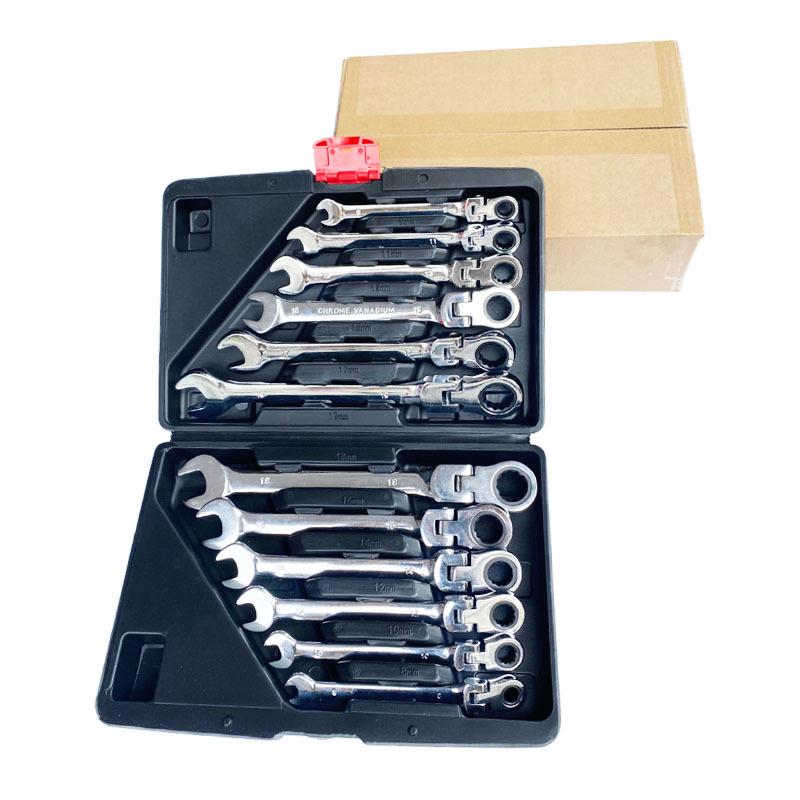 12PC Dual-Use Ratchet Wrench Set: Fixed & Open-End for Quick Automotive Repairs