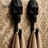 Damage-free Wall Hanger 2Pcs Hook Up, 3D Printed Skull Design Hooks, No Drilling Industrial Style Mount Hanger, Waterproof Bathroom Storage for Towels