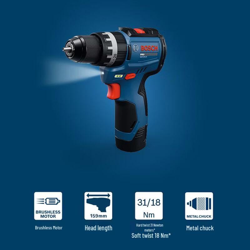 Bosch GSB12V-31 Brushless 12V Cordless Impact Drill Driver CN plug (adapter included)