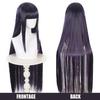 Черный и фиолетовый длинный прямой синтетический парик Наруто-Хьюга Хината косплей мультяшный парик с прямой челкой длинный прямой парик