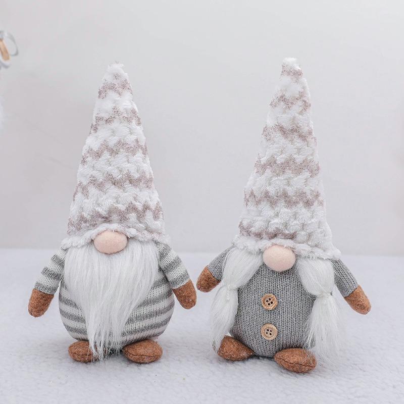 Nordic Plush Knitted Christmas Decoration Faceless Doll New Year Forest Elderly Ornaments