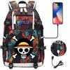 Anime Skull Print Large Capacity Backpack for Teens Students Casual Travel Daypack Lightweight Waterproof