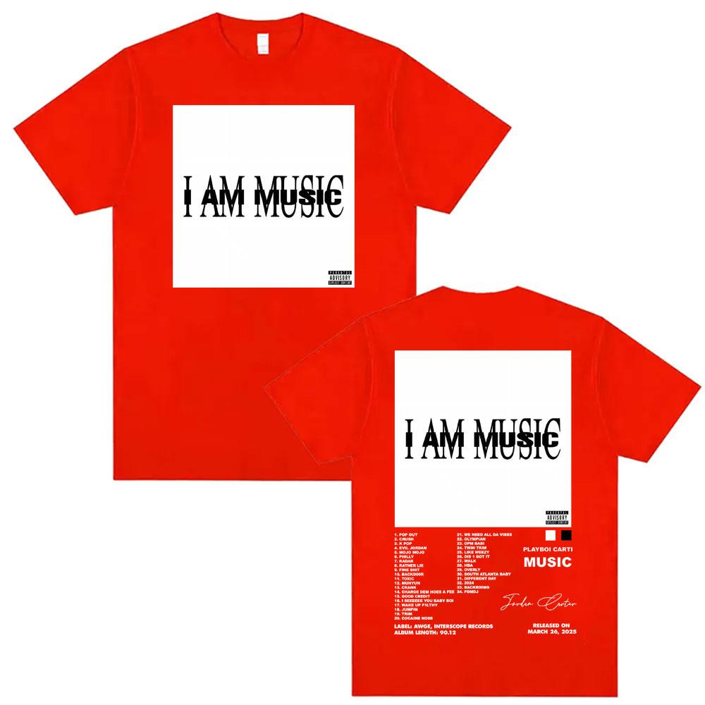 Rapper Playboi Carti I AM MUSIC Album Cover Tshirt Mens Clothing Fashion Summer Shirts Man Casual ONeck Short Sleeve T Shirt
