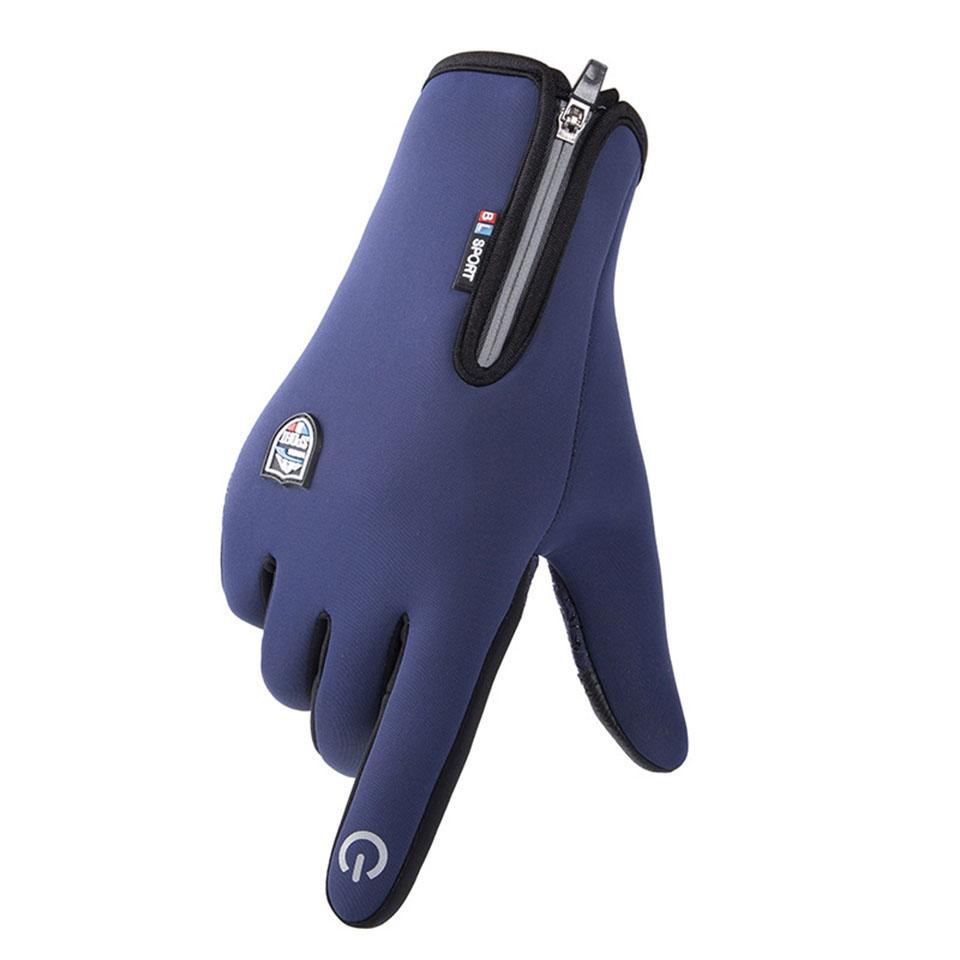 1Pair Ski Gloves Fleece Keep Warm Touch Screen Windproof Waterproof Adding Fleece Outdoor Cycling Anti-slip Gloves Unisex