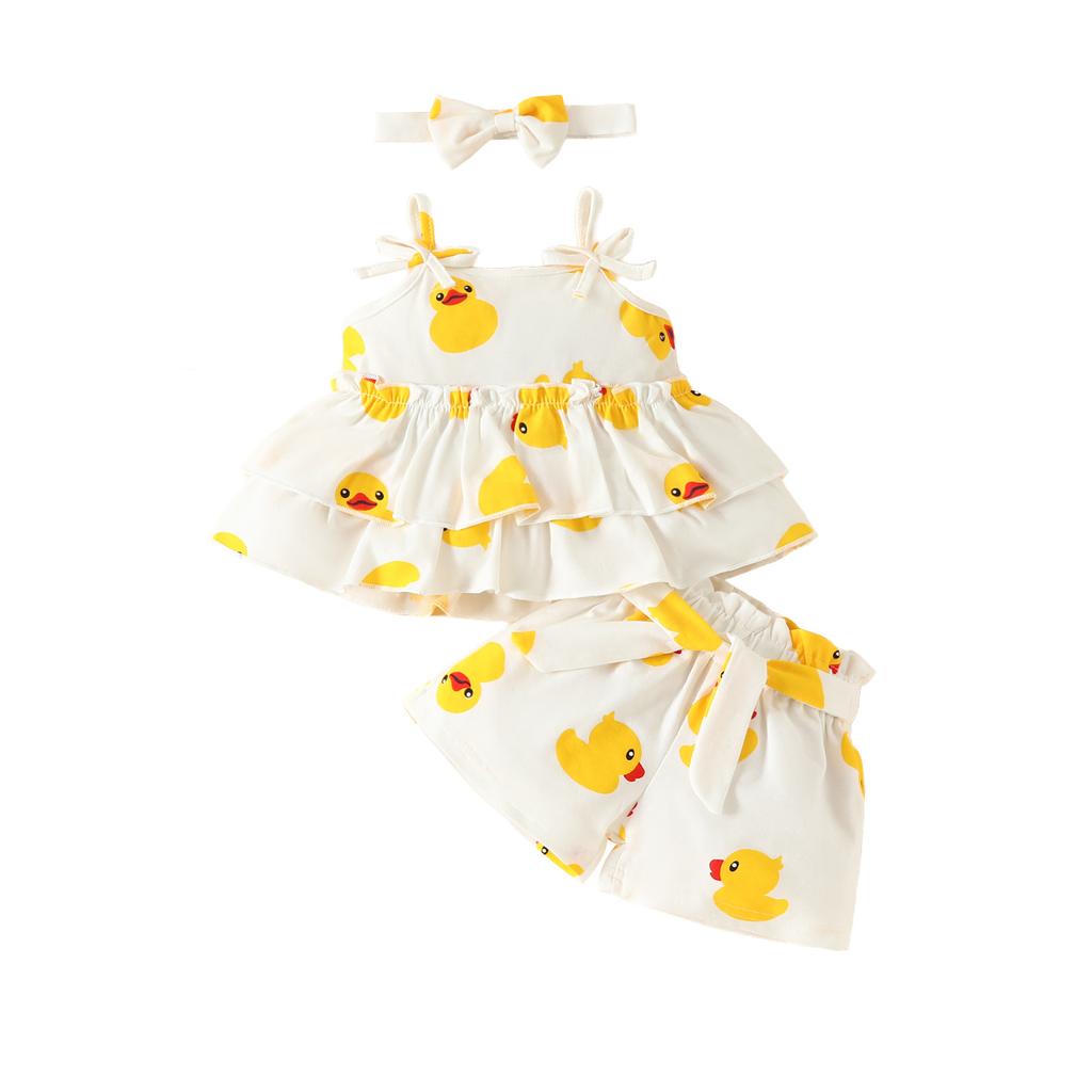 Повседневный модный комплект для девочек, летнее детское милое платье с открытыми плечами и шортами на шнуровке