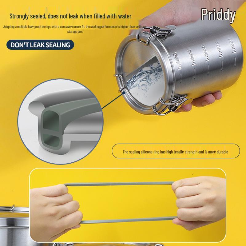 Sealed 304 Stainless Steel Pet Food Storage Container for Dogs & Cats