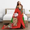 Bubu and Dudu Merry Christmas Tree Cute Santa Blanket Warm Soft  Throw Blanket Winter Couch Chair Sofa Bed Funny Bedspread