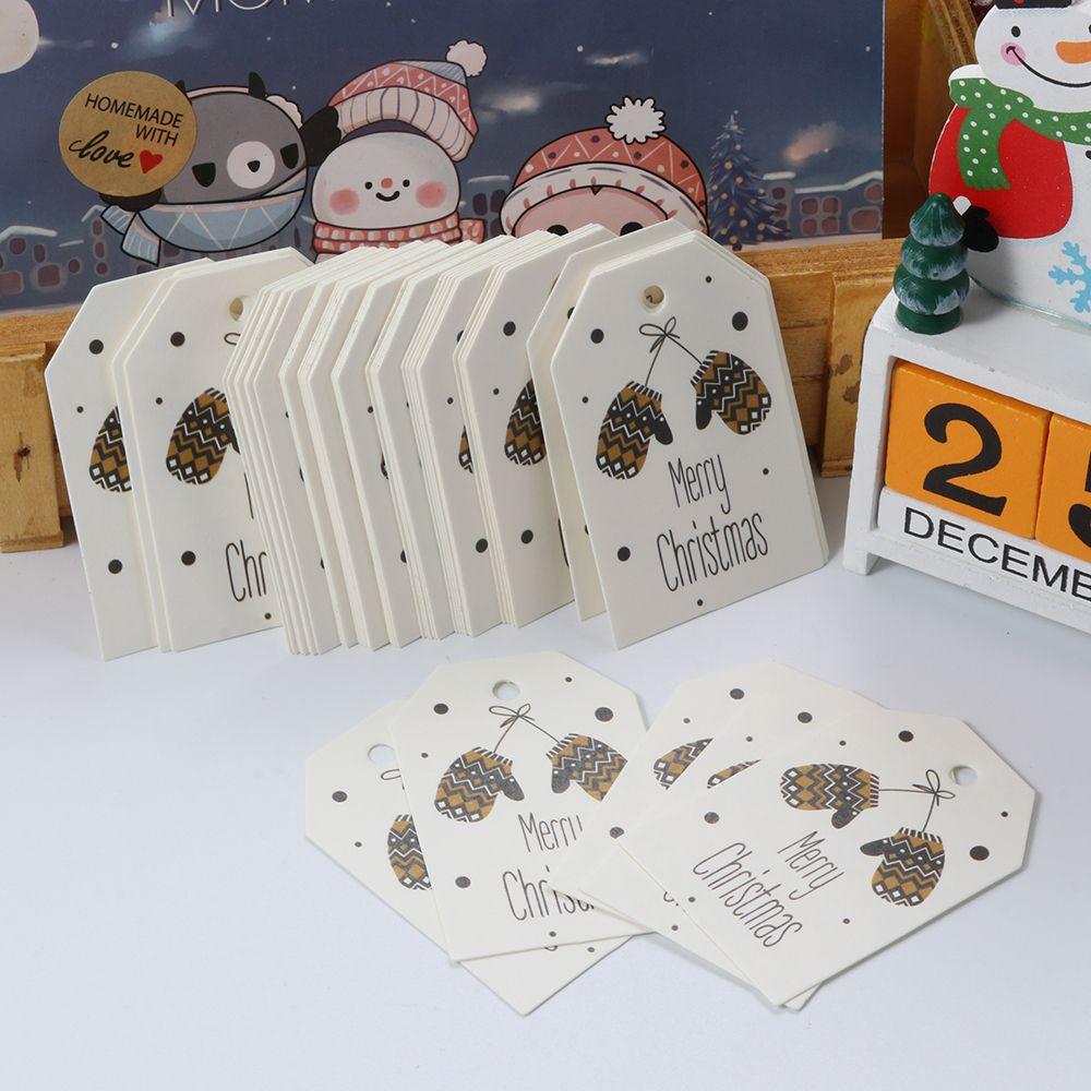 50 шт. Санта-Клаус крафт-бумага упаковочные принадлежности крафт-бирка подарочная упаковка навесные бирки рождественские этикетки