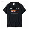 Salty Crew Большая светло-голубая аквамариновая футболка рыбалка пляжная жизнь очень хорошо длинный или короткий рукав винтаж стирка с принтом