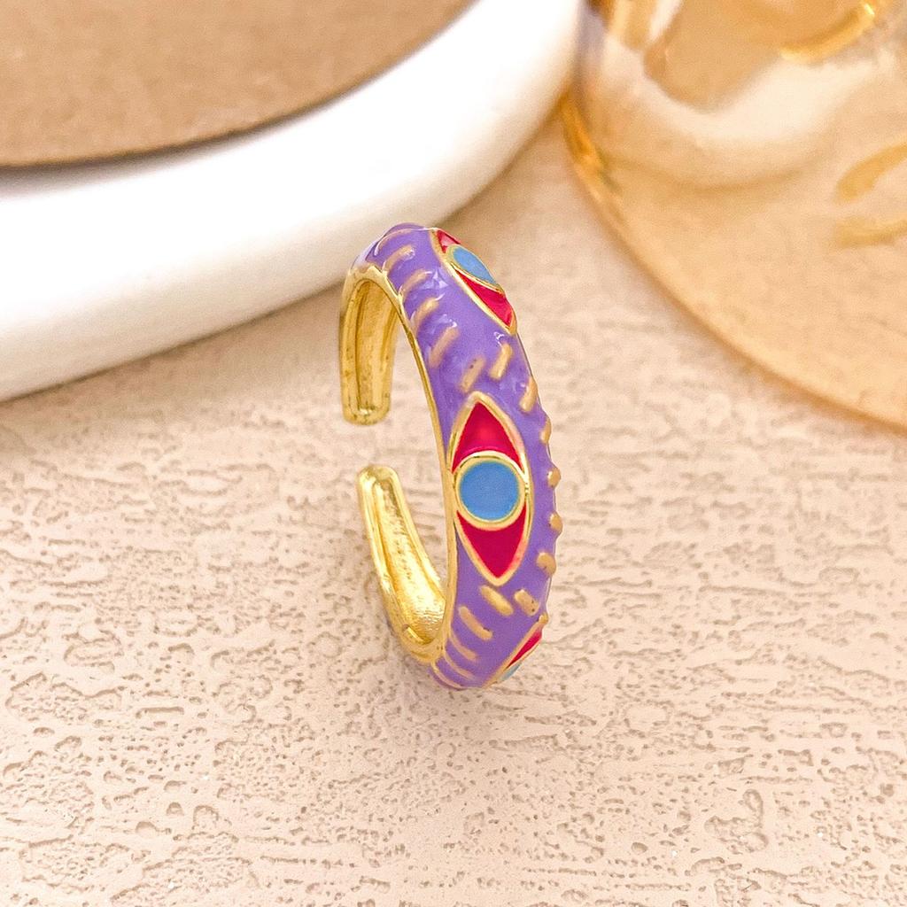 Ring Color Dripping Oil Devil's Eye Ring Niche Design Sense Personality Cute Fashion Versatile Ring Women