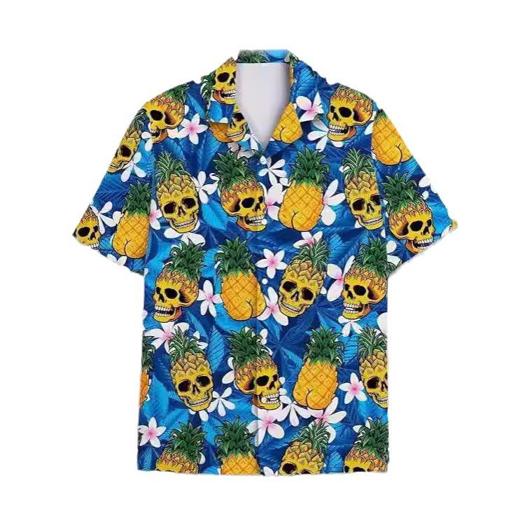 Summer Essential! Short-sleeve Hawaiian Shirt, Fun Pineapple Surf Print, Casual & Trendy