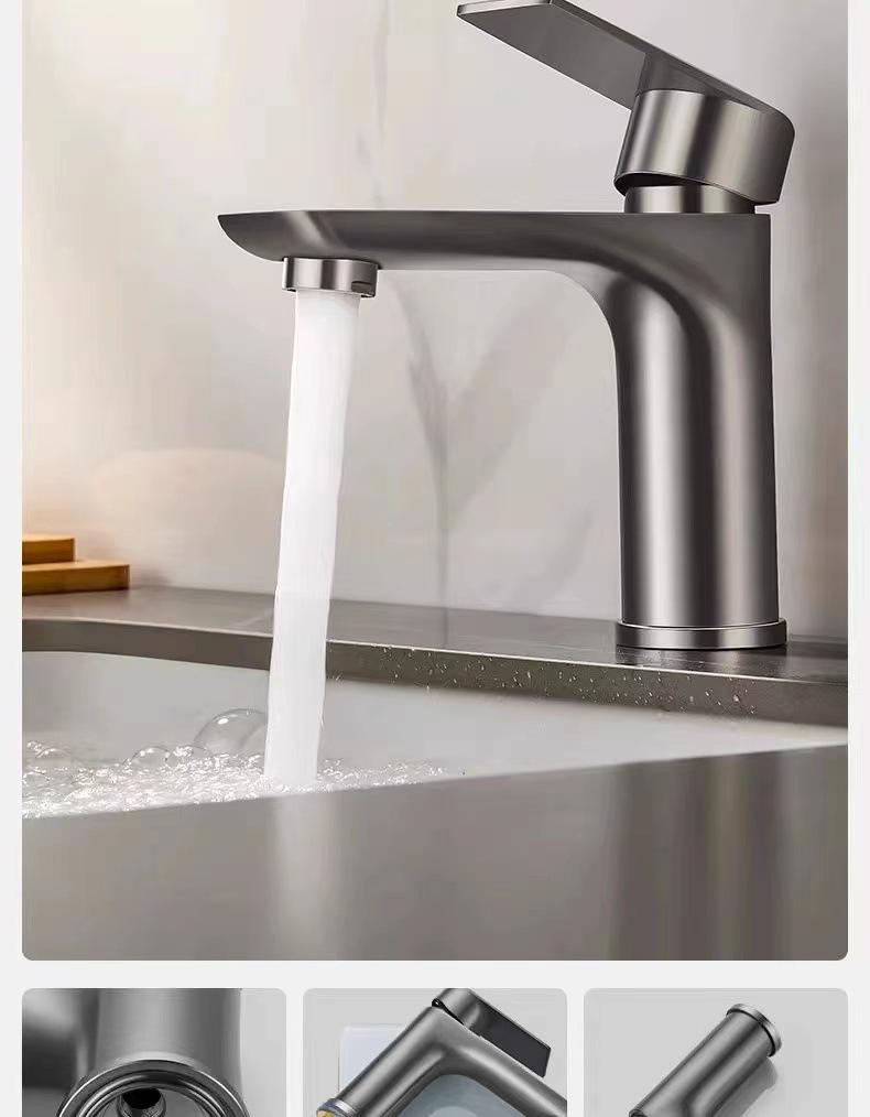 Смеситель для ванной комнаты из нержавеющей стали для горячей и холодной воды