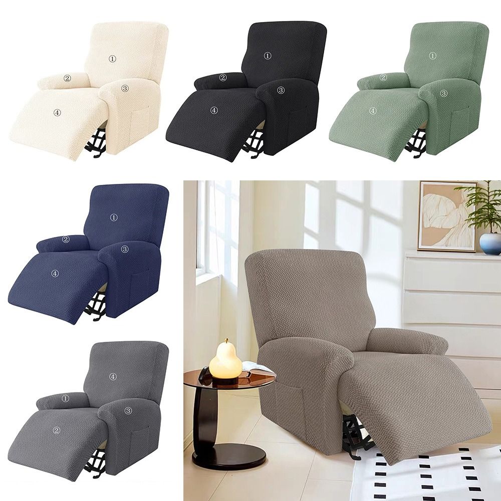 Solid Color Recliner Sofa Covers Stretch Fabric T Jacquard Cover New Couch Slipcovers