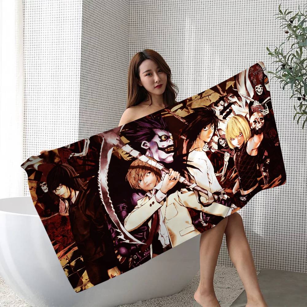 Hot Anime D-Death N-Notes Anime Beach Swimming Towel Soft Absorbent Washcloth Children's Gifts For Kids Travel Camping Gym