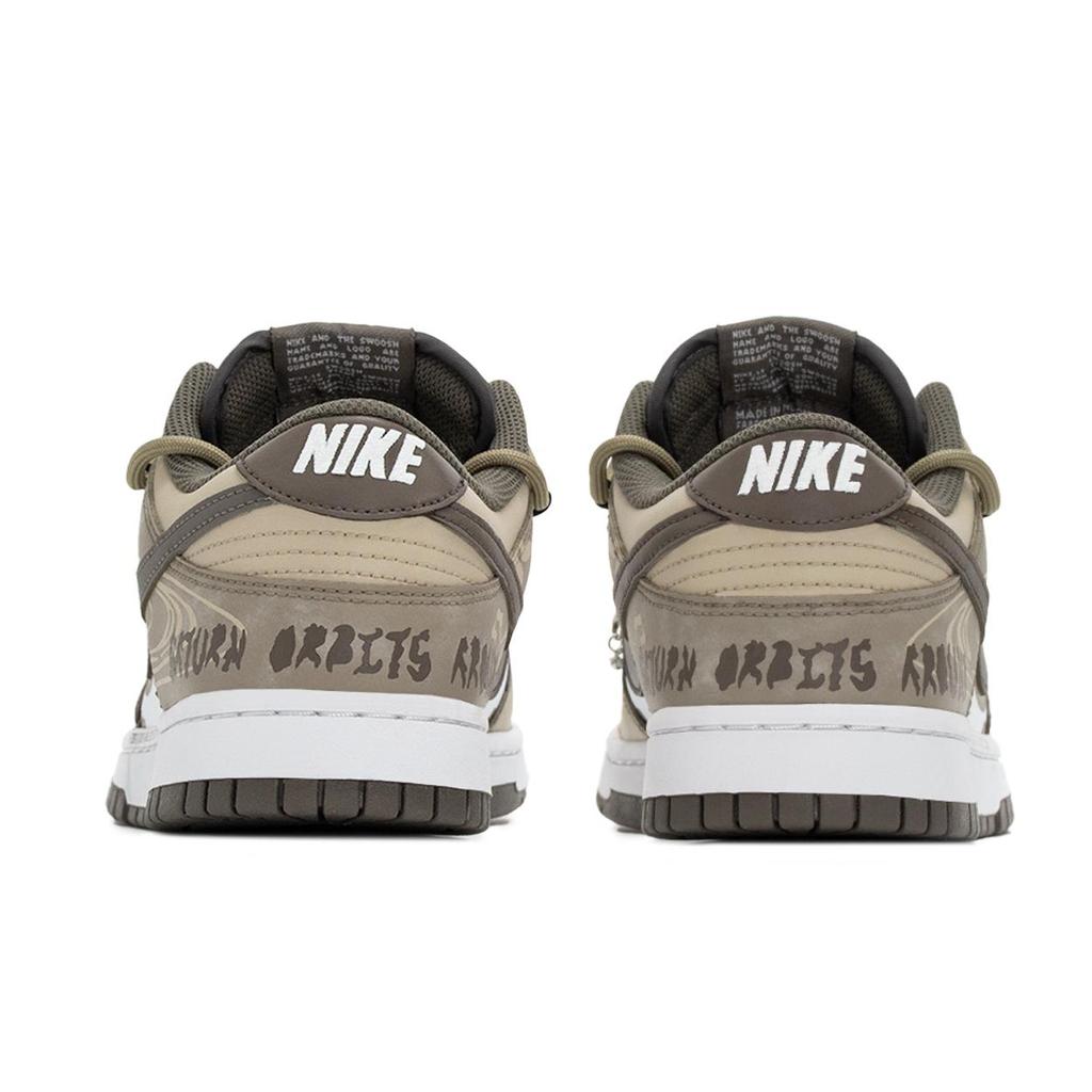 Nike Dunk Загадка Дикой Износостойкие Износостойкие Низкие Кеды для Скейтборда Мужские Бежево-Коричневые HF5441-111(КомандаА-)
