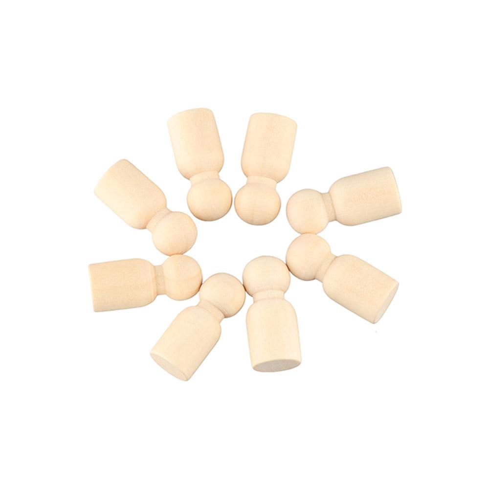 Wood Male Female Puppets Handmade Unpainted Figures Wedding Decoration Wooden Peg Doll Wood Crafts