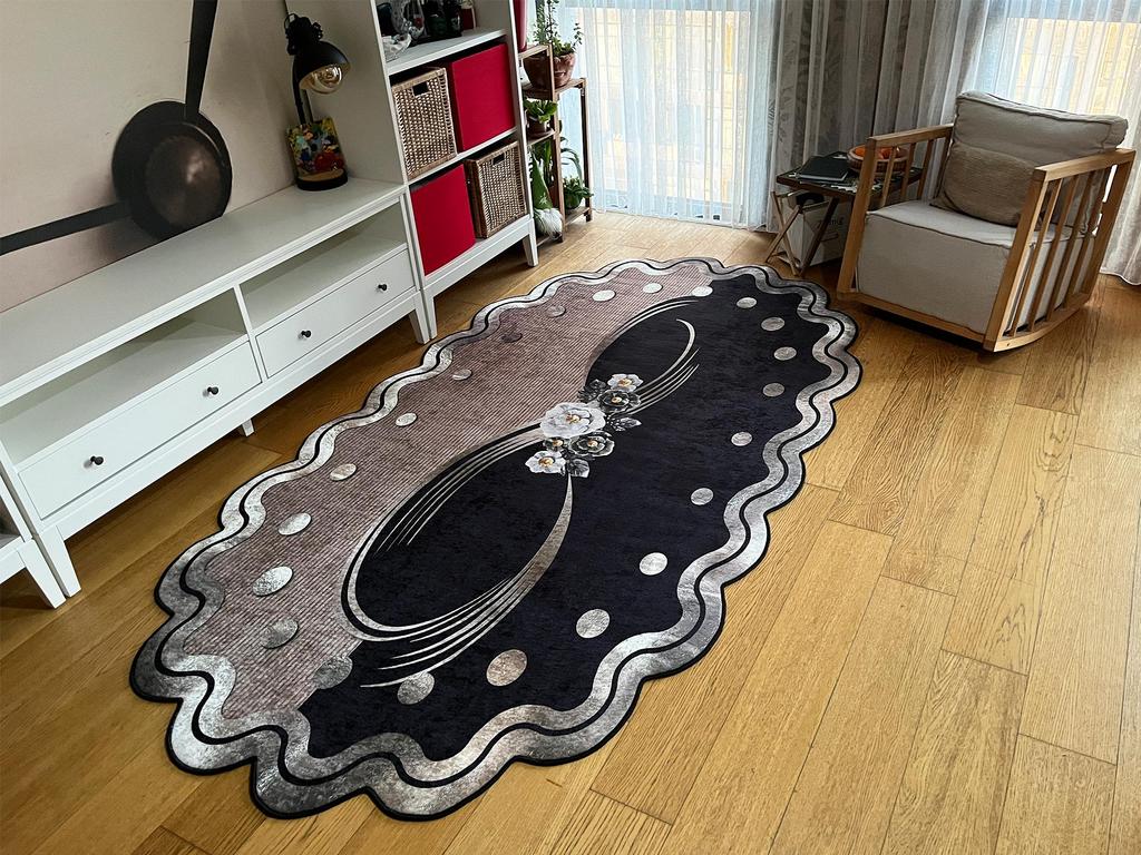 EPeddler Home Современный узор Цифровая печать Нескользящее точечное основание Овальное новое поколение Гостиная, кухня, прихожая Ковер и бегун