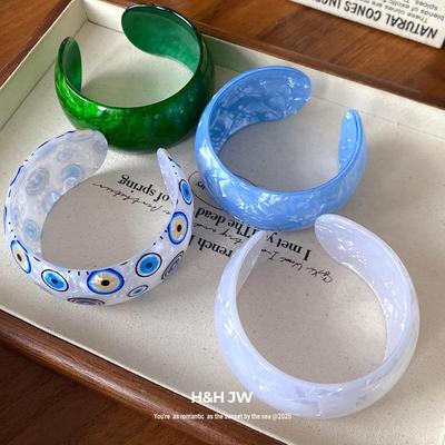 Переливающийся акриловый круглый открытый браслет: Шикарный Высококлассный Модный Браслет