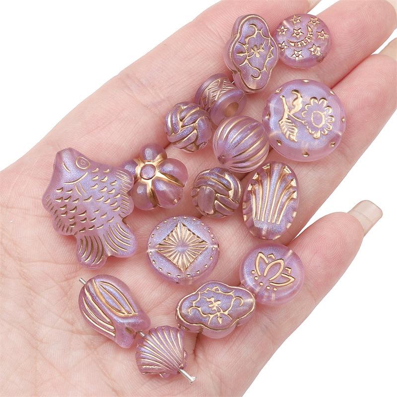 Акриловые прозрачные винтажные матовые золотые бусины ручной работы браслет ожерелье бусины бусины ювелирные изделия аксессуары подвески аксессуары