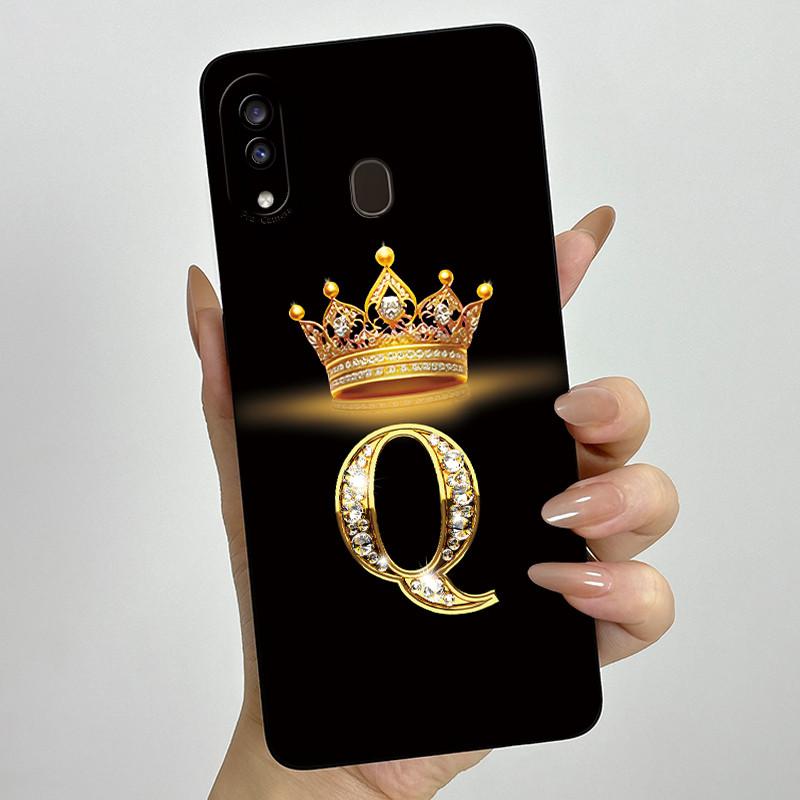Phone Case for Samsung A20 a205 Galaxy a207 A20s Soft Silicone Crown Letters Back Cover for Samsung A20 A 20s A30 Bumper Shells