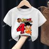 Футболка на День Рождения Dragon Ball Z Белая Аниме Гоку Детская с Коротким Рукавом Мультяшная Летняя Одежда для Мальчиков Милые Повседневные Топы Подарок для Малыша