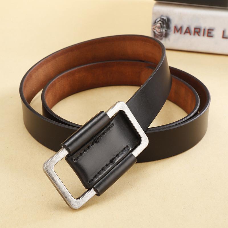 Casual Leather Belt For Women With Alloy Buckle And Highquality Leather For Pants Decoration
