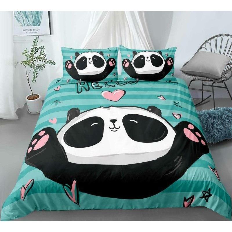 Panda Doona Quilt Duvet Cover Set Pillowcase Single Double Queen King Size Bed