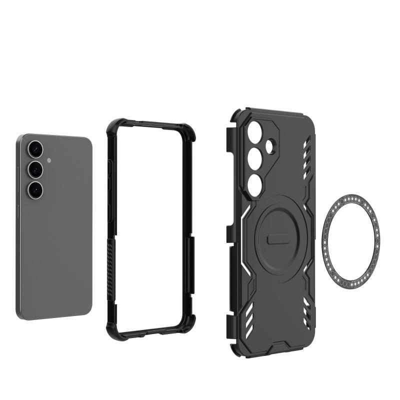 Магнитный Роскошный Бронированный Противоударный Чехол для Samsung S25 Capas Роскошный Цвет Твердый Противоударный Круглый Магнитный Samsung Galaxy S25