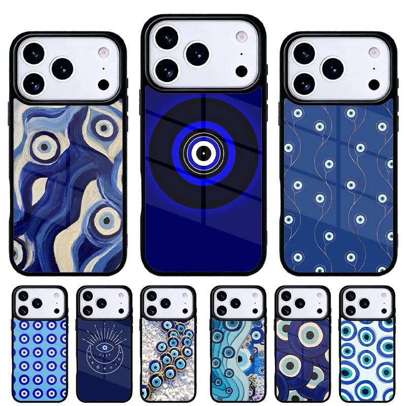 Чехол для телефона 'Сглаз' для iPhone 17 16 15 14 13 Pro Max Задняя крышка для 12 11 Pro Coque