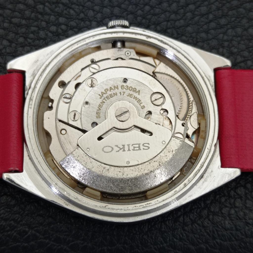 Seiko 5 АВТОМАТИЧЕСКИЕ 6309A ЯПОНСКИЕ МУЖСКИЕ ВИНТАЖНЫЕ ЧАСЫ С АРАБСКИМ ЦИФЕРБЛАТОМ КРАСНОГО ЦВЕТА a701587-5 R206b-a701587