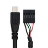 Xiwai USB Motherboard Header To Micro USB Adapter Extension for Mini Monitor Sensor Panel Camera 2.0 9-Pin 10-Pin 5-Pin Cable, 1.65ft/50cm,