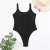 Women Candy Color Monokini U-Neck Backless One-Piece Swimsuit Quick-Drying Bathing Suit Skinny Beachwear