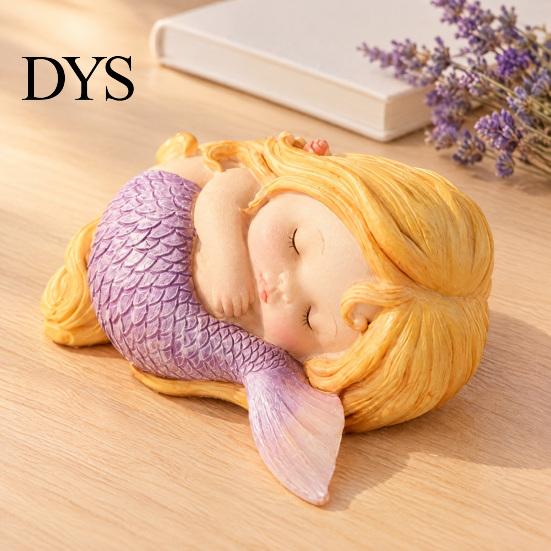 Украшения-Русалки для Рабочего Стола, Спящая Фигурка, Милая Статуэтка из Смолы, Мини-Украшение на Рабочий Стол, Подарки для Исцеления, Подростковые Девочки, Салон Автомобиля, Аквариум