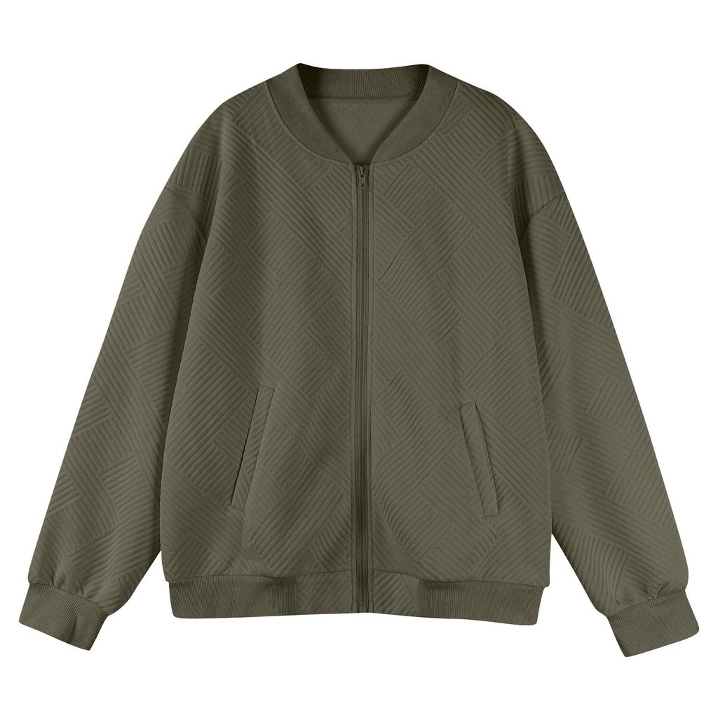 Womens Long Sleeve Zip Up Sweatshirts Jackets Full Zipper Lightweight Jacket Casual Pocket Loose Outwear Coat